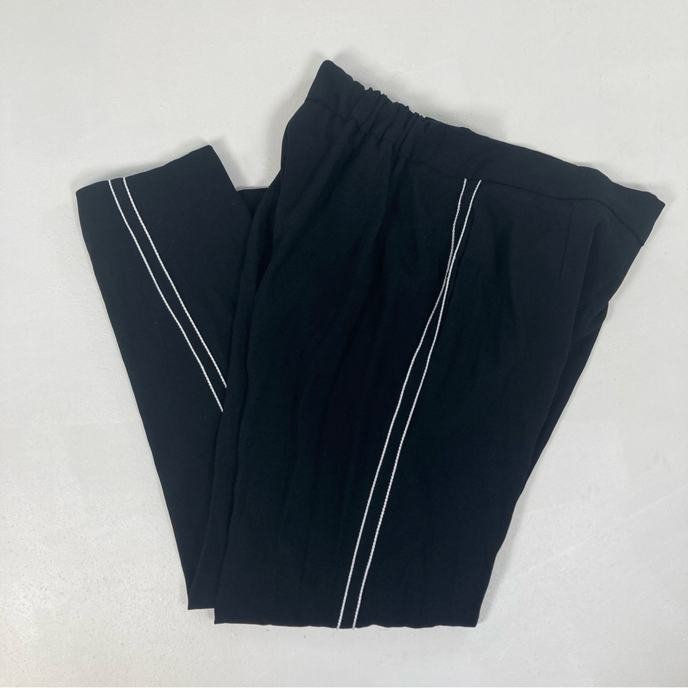 Aritzia Babaton Conan Black Side Stripe High Rise Cropped Pants Size 2 Pull On - Picture 4 of 16